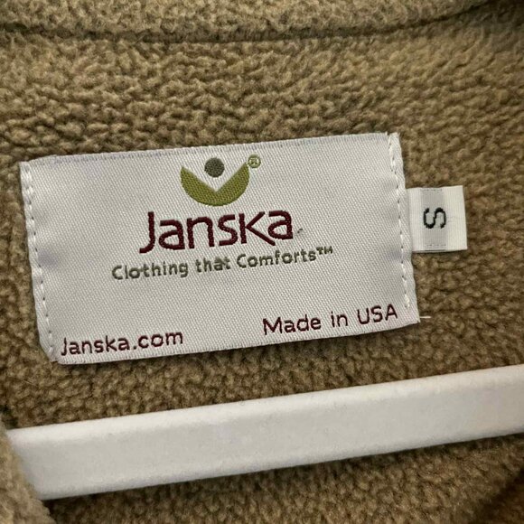 Janska Polartec Fleece Jacket Cardigan USA Made size Small Olive Green - Picture 8 of 9